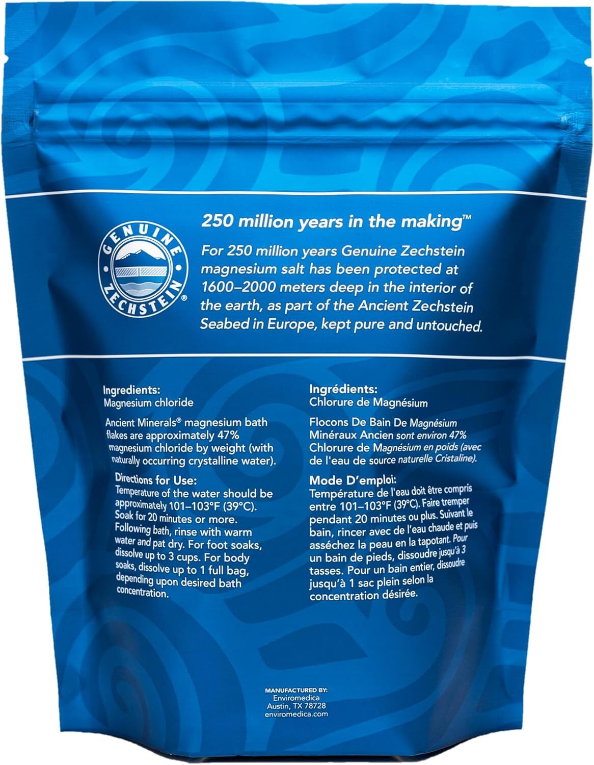 Magnesium Bath Flakes of Pure Genuine Zechstein Chloride - Resealable Magnesium